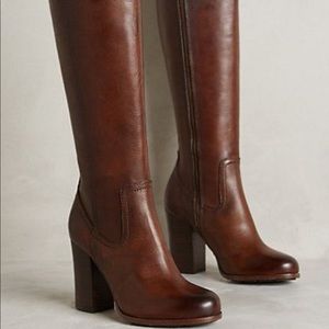 Frye Parker tall brown leather high heeled boot 7